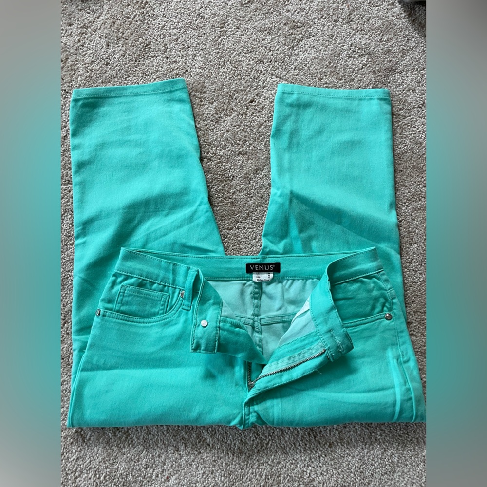 Venus Cropped Pants Capri Teal Size 10
